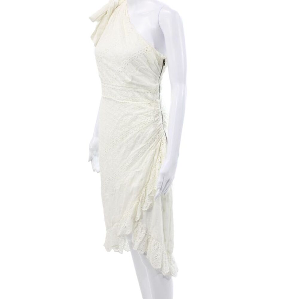 Ulla Johnson Women Wrap Dress White One Shoulder Midi Cotton Size 2 - Picture 2 of 7